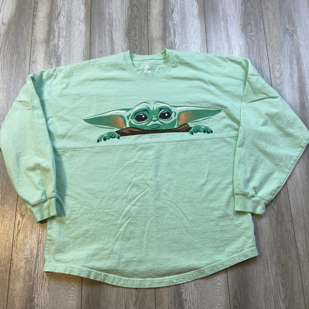 Spirit Jersey Star Wars The Mandalorian Shirt Medium Green Grogu Disney Parks *